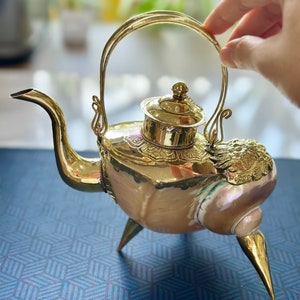 Conch Shell Teapot: Bronze Edged Seashell, Beach Decor (8x10 inches)