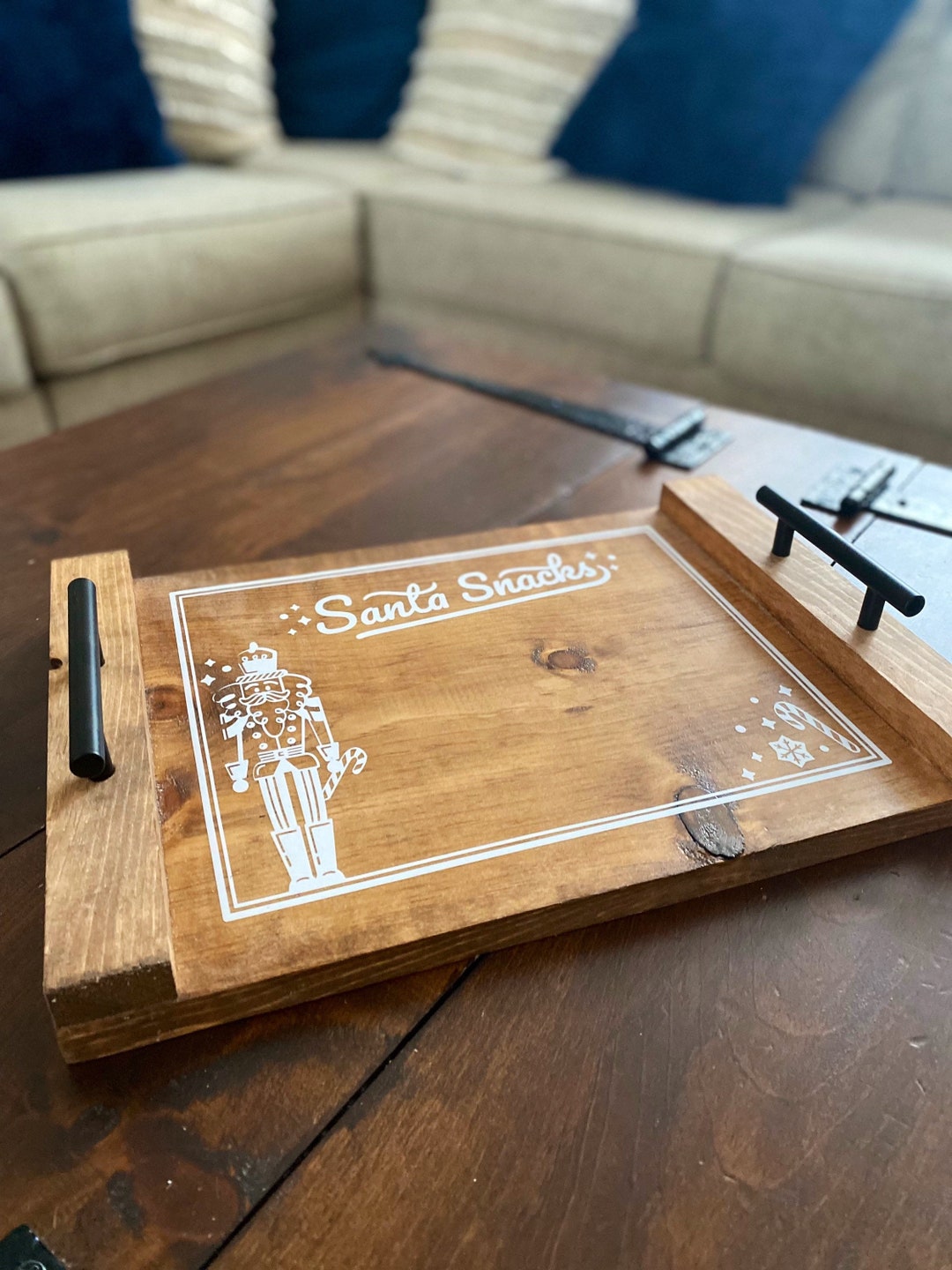 Cookies for Santa Tray Christmas Decor Custom Wood Cookie Tray