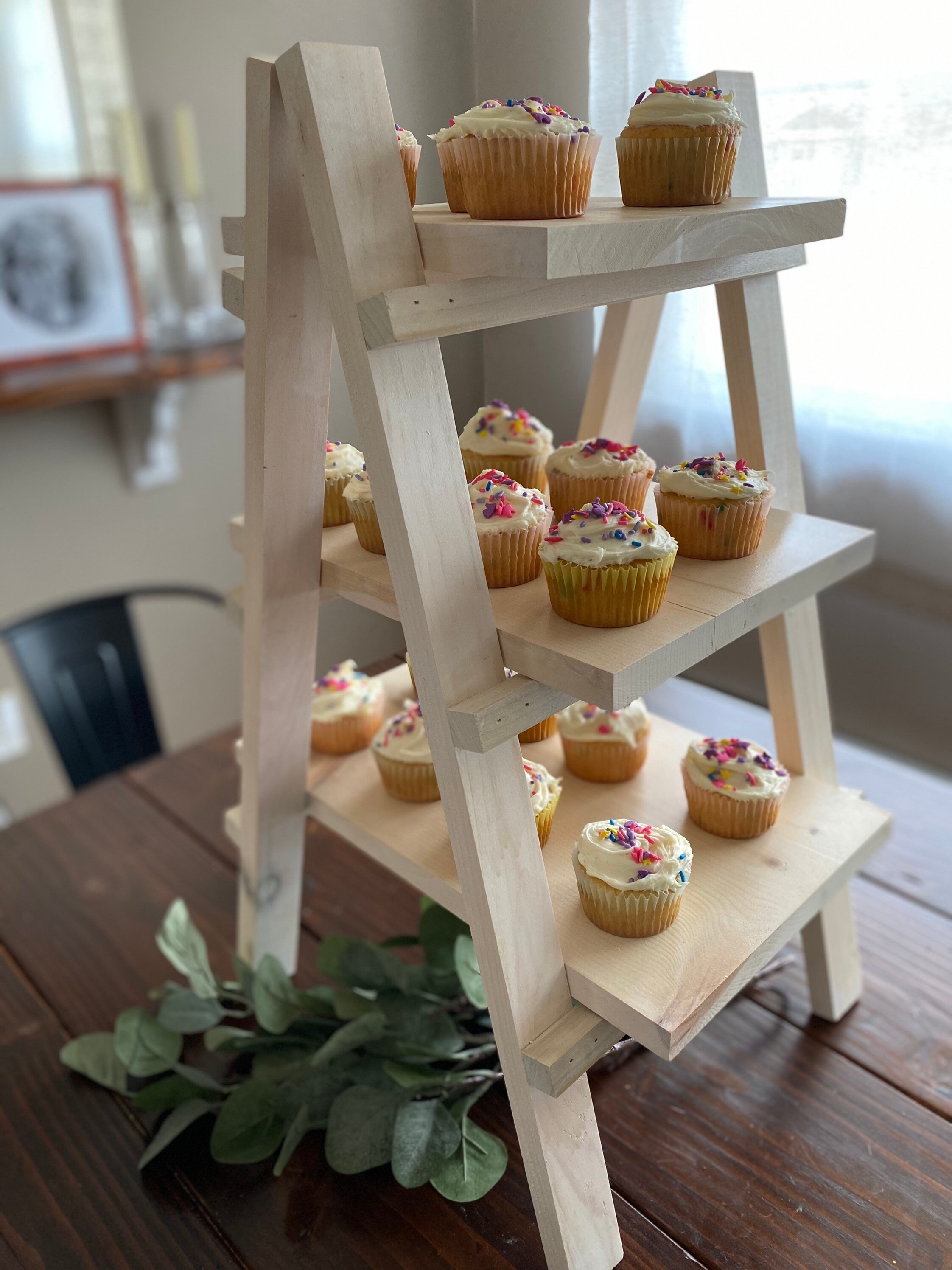 Wooden Dessert Ladder Cupcake Stand Tower Appetizer Tower Etsy