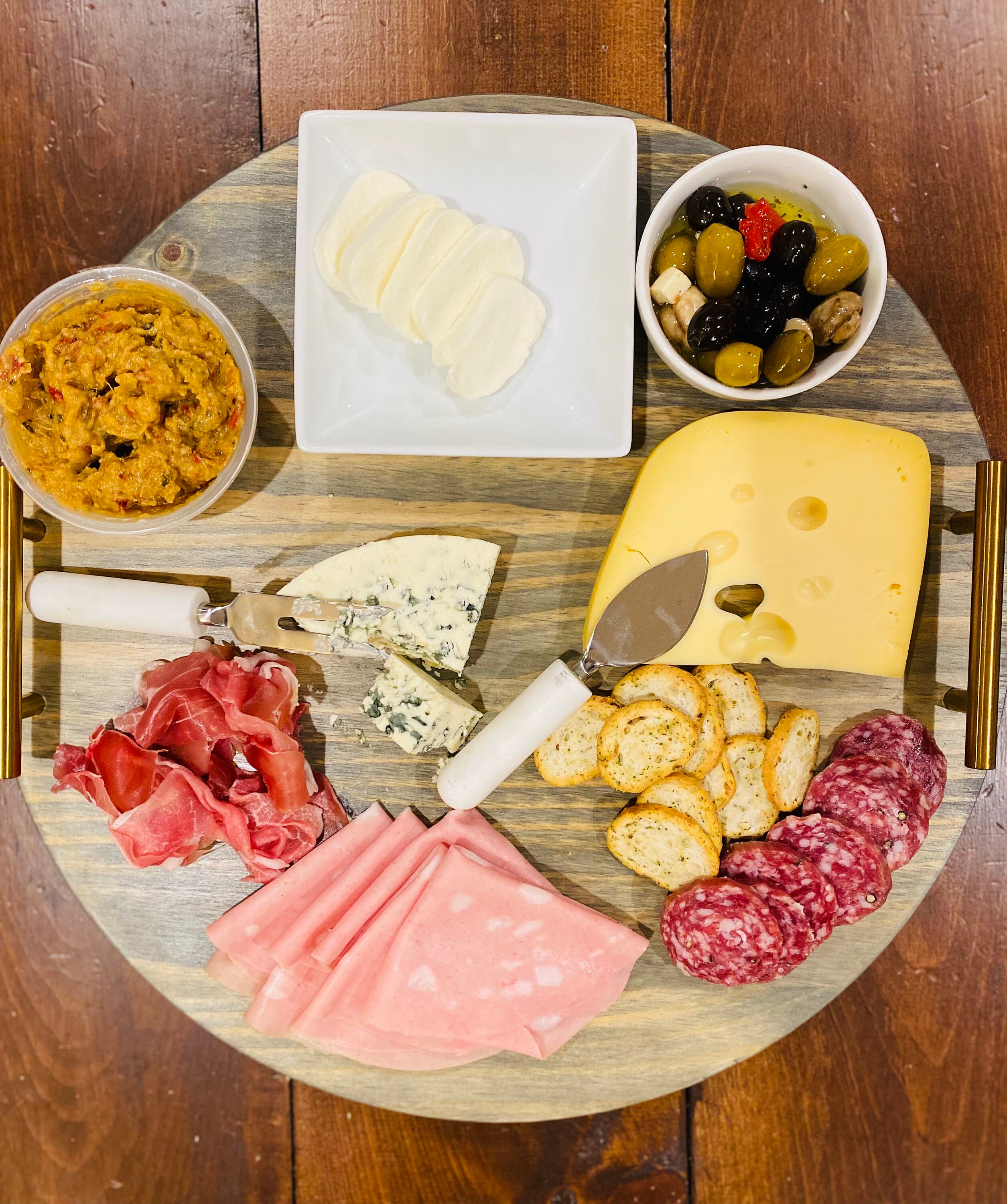 Round Charcuterie Board Cheese Board Lazy Susan Smores Etsy