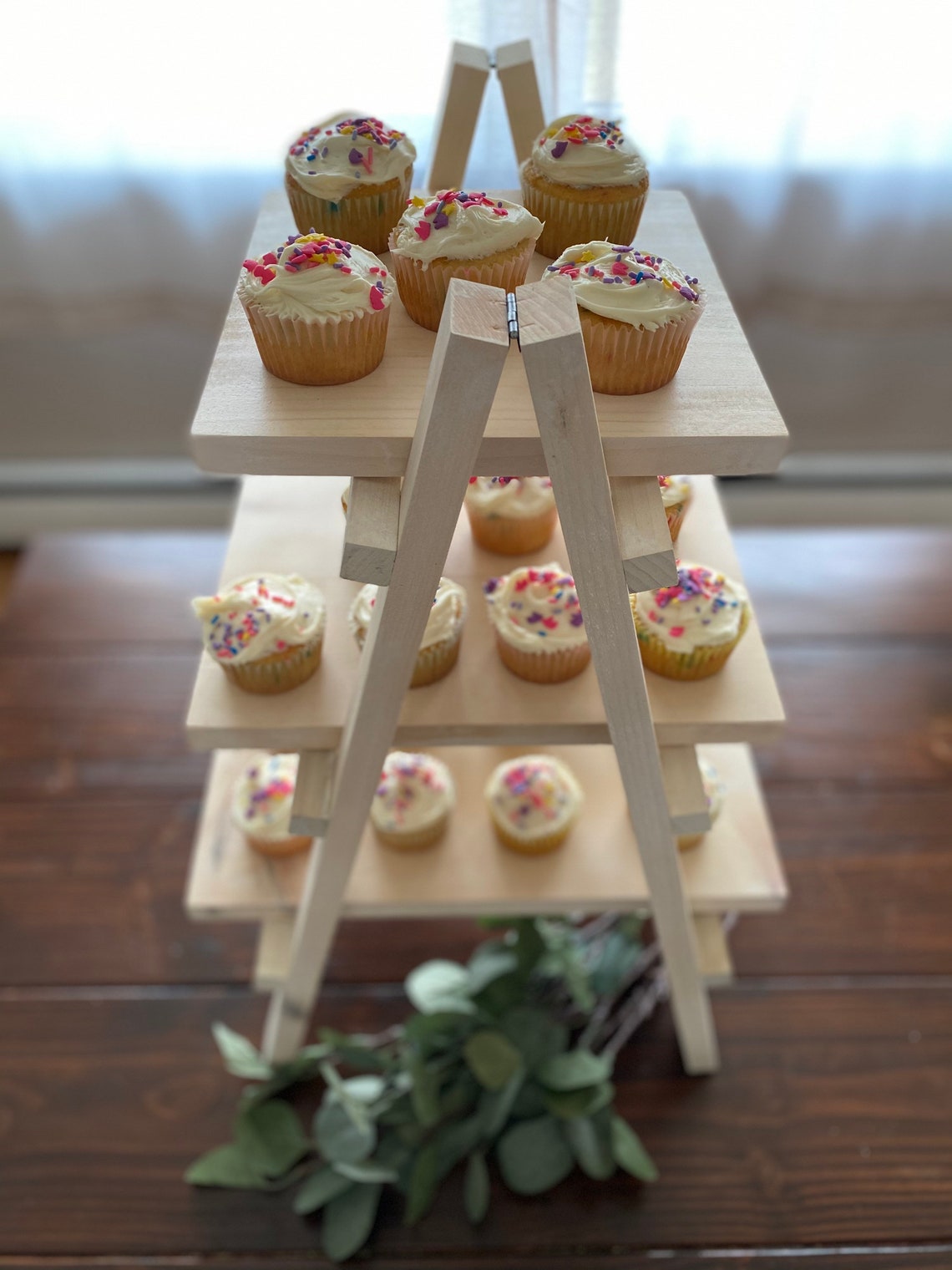 Wooden Dessert Ladder Cupcake Stand Tower Appetizer Tower Etsy