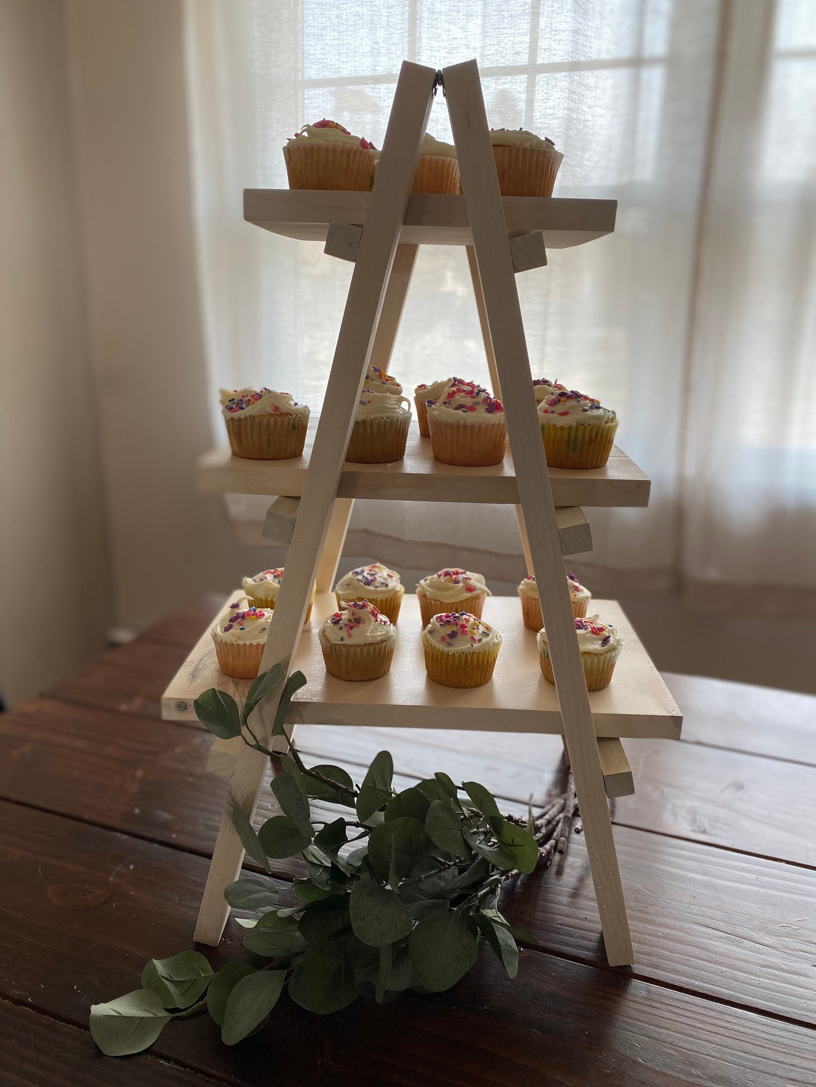 Wooden Dessert Ladder Cupcake Stand Tower Appetizer Tower Etsy