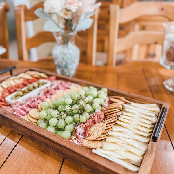 Long Charcuterie Board | Large Rustic Tray | Extra Long Farm Decor Tray | Gift for Home | Personalized Tray | Cheese Board | Serving Tray
