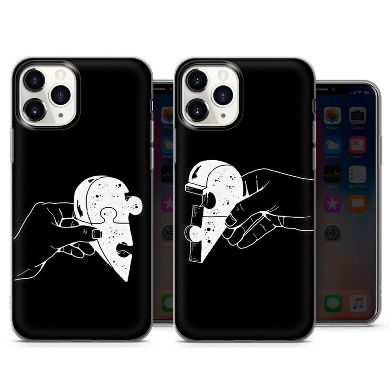 Couple Paired Phone Cases For iPhone 12, 12 pro, 11, 11 pro max, 7,8+, XS,XR,SE 2020,11 & Samsung S10,A40,A50,51, Huawei P20,P30 Pro A1 