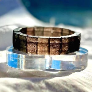 Cintamani Saffordite Bracelet 15.5 x10mm beads 8in. Cuff Bangle Glitter Transulcent Clean Raw Natural Stone Stretchable