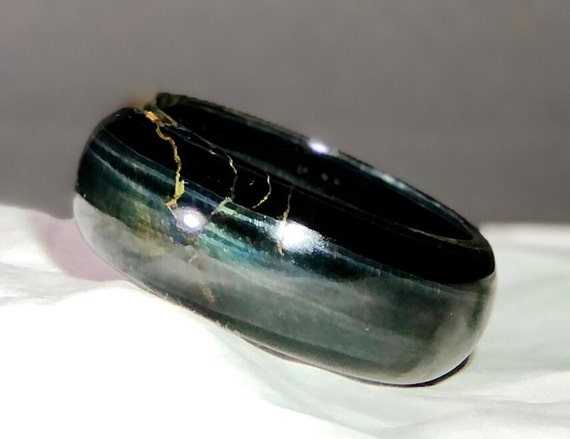 タイガーアイバングル 55.1 mm/2.17 インチ ブルークォーツ