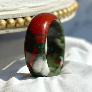 Bloodstone 54.5/58/59/60/61/62/63/64mm Bangle South Africa, Blood Jasper Heliotrope Setonite, Red Green Healing Chakra