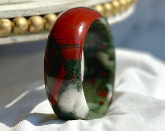 Bloodstone 54.5/58/59/60/61/62/63/64mm Bangle South Africa, Blood Jasper Heliotrope Setonite, Red Green Healing Chakra