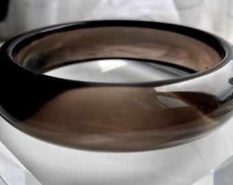 Obsidian Smokey Bangle 55/57/58/60/61/62/63/64/65/66.5mm or 2.1in to 2.62in Brown Clear Clean Natural Gemstone Healing Zen Vibe  Bangle