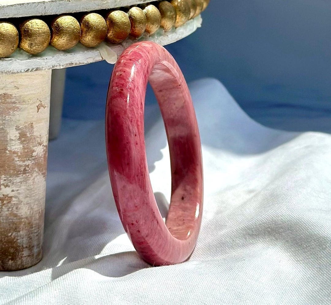 Rhodonite Bangle 55 57 58 59 60 61mm or 2.17 to 2.4in Vermilion Jade ...