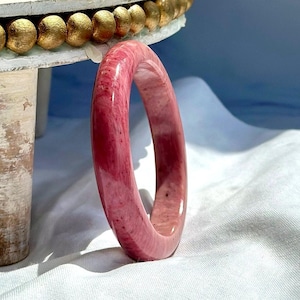 Rhodonite Bangle 55 57 58 59 60 61mm or 2.17 to 2.4in Vermilion Jade RARE Rose Pink Super Clean Gemstonel Healing Chakra Natural
