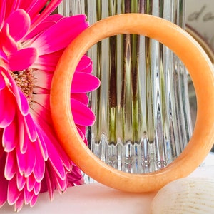 Rhodonite *Cotton Candy Orange* Crystal Natural Bangle  Various size available: 61mm/62mm+/63mm+/64mm/64.5 or 2.4in/2.44in/2.48in/2.5in/2.53