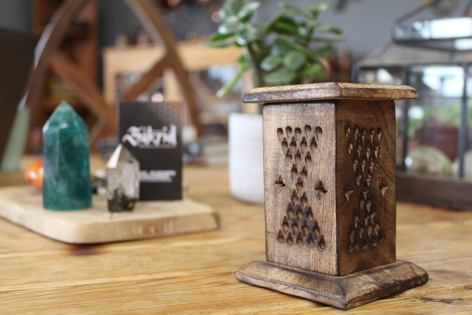 Hand Carved Wooden Incense cone or stick Burner/Holder Hinged Etsy