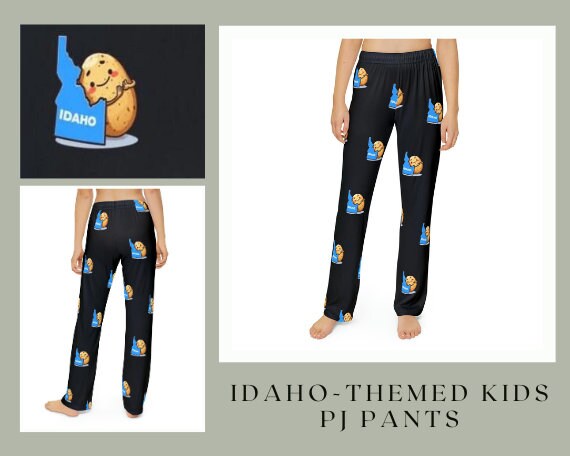 Pajama Pants Kids Idaho Pjs Potato Sweat Pants Youth Pj s Sleepwear Lounge Etsy Canada