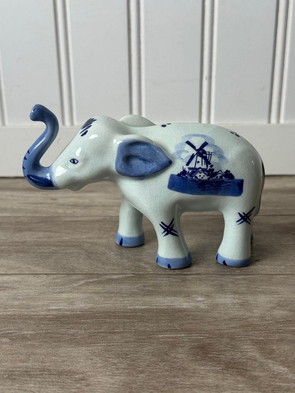 Delft Blue Elephant - Etsy