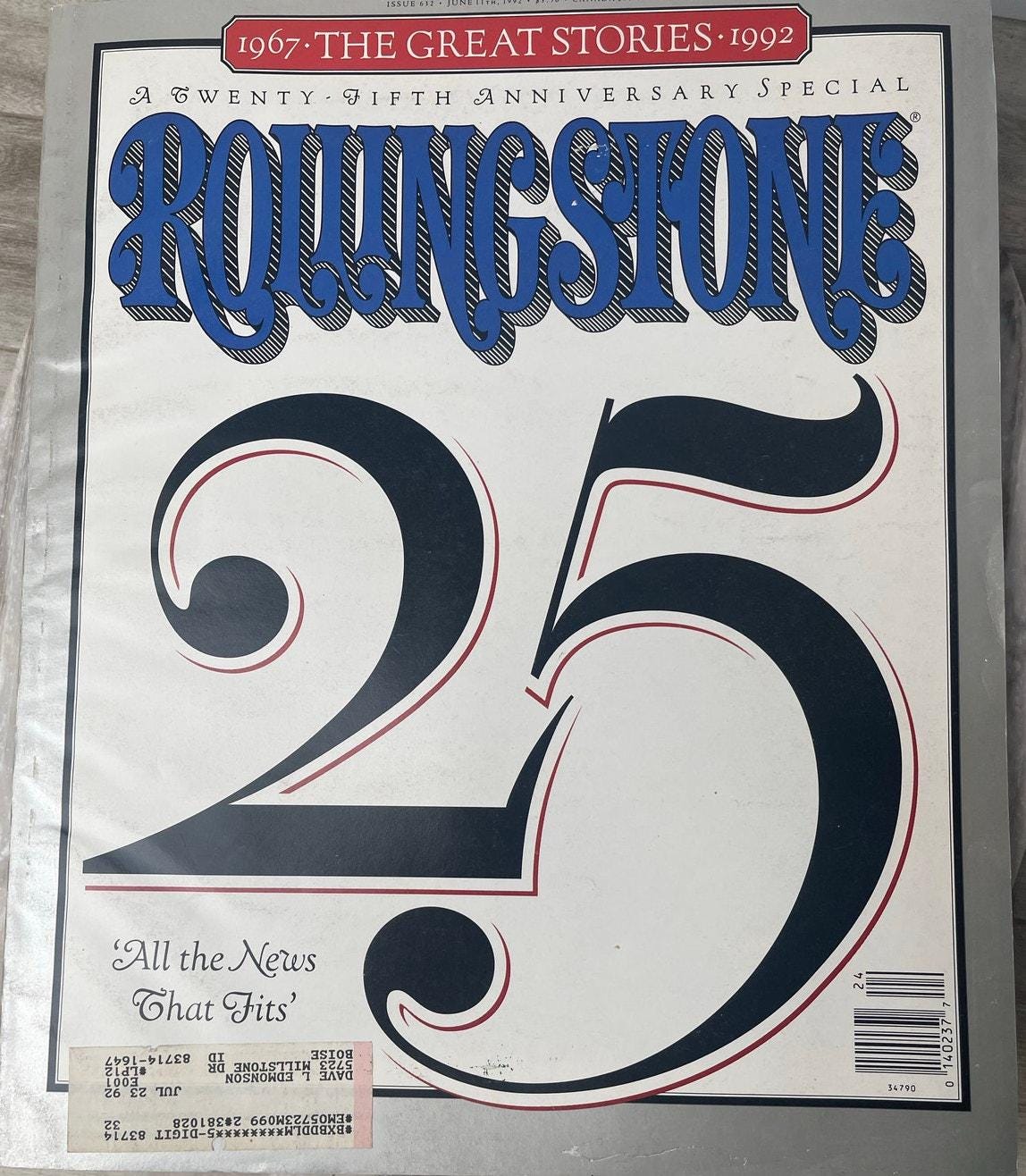 1992 Rolling Stone - Etsy