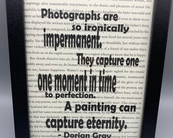 Dorian Gray inspired framed 'Painting' quote on Penny Dreadful book page (7x5 frame).  Wall décor, home décor. Oscar Wilde, theatre, horror