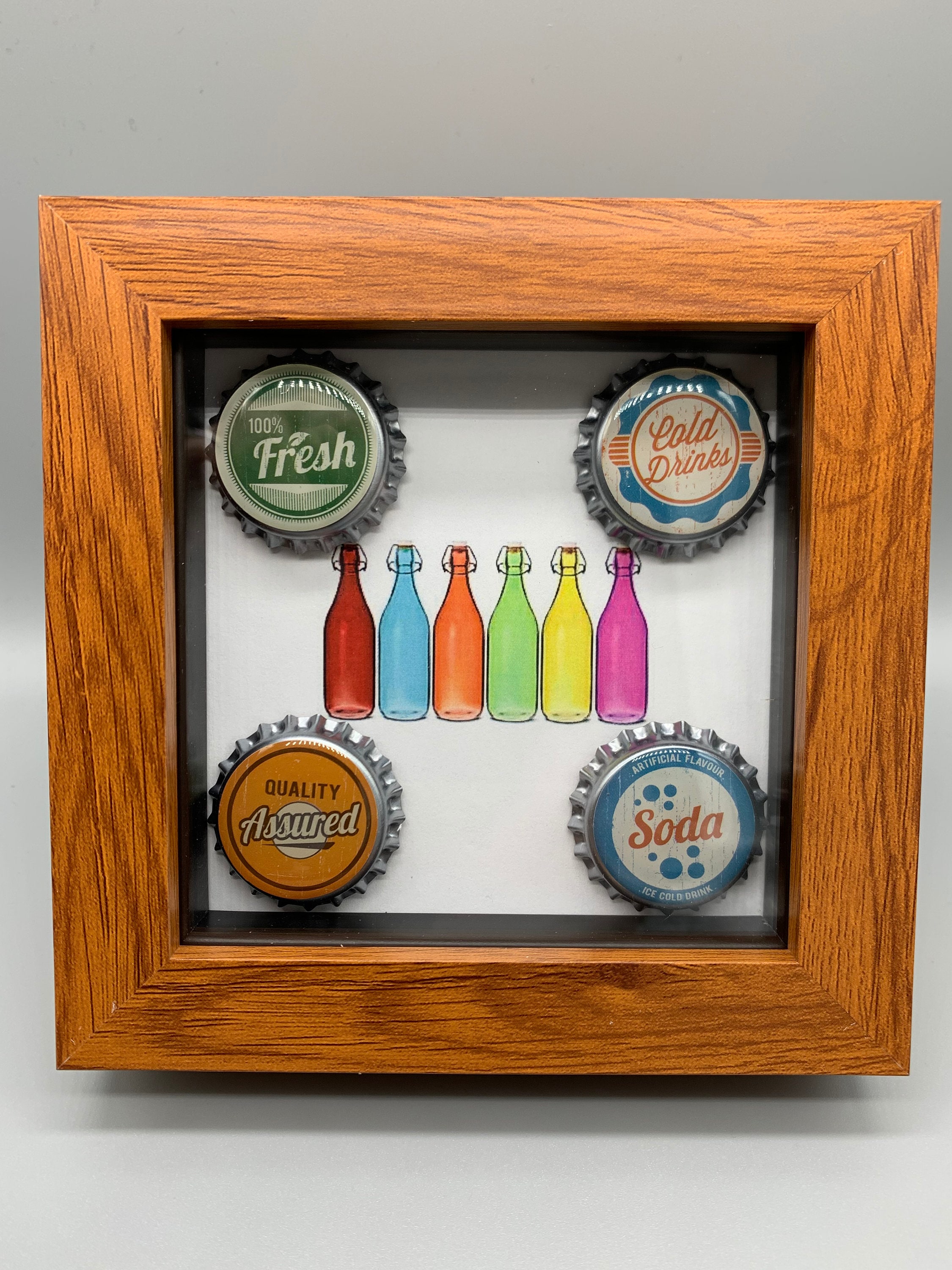 Pop / Soda Bottle Cap Display Frame 3 4 Bottle Caps & Etsy UK
