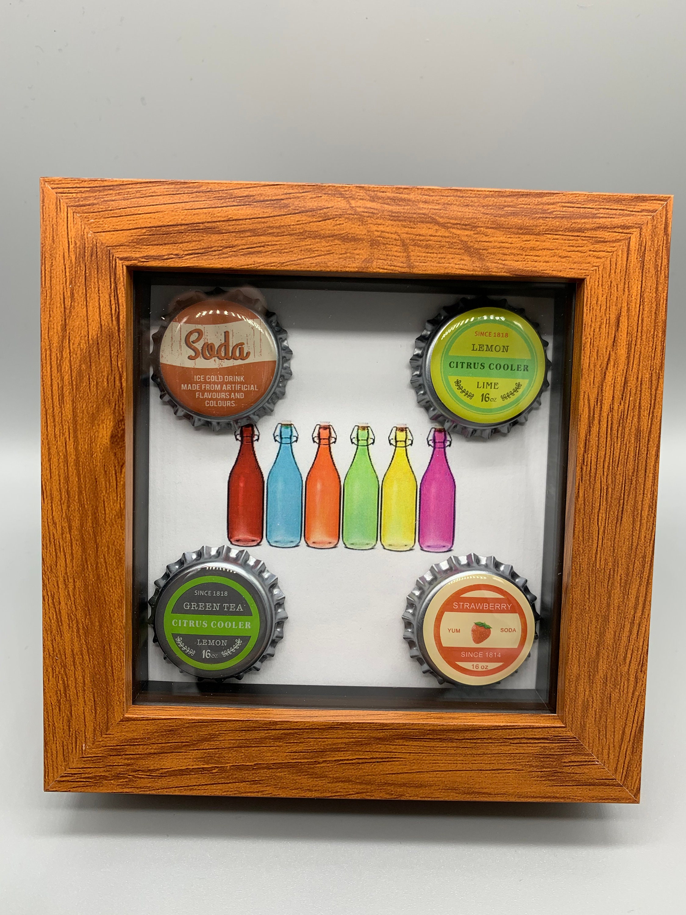 Pop / Soda Bottle Cap Display Frame 2 4 Bottle Caps & Etsy UK