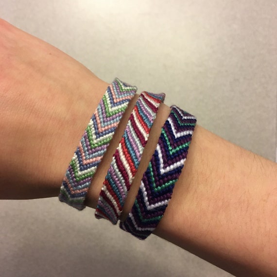Plaid Friendship Bracelets Knotted with Cotton Thread Handmade Woven VSCO Macrame Jewelry