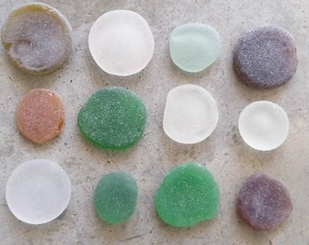 Baltic beach Huge sea Glass Green bottoms 2 pcs set numeral Sea Glass Bottle Bottom collectible craft supplies guests green place cards