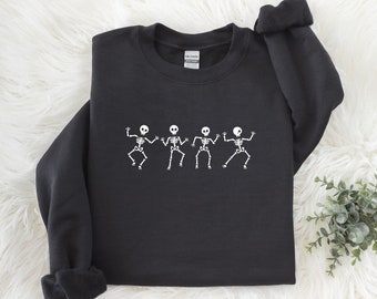 Skeletons Dancing Halloween Sweatshirt - Cute Fall Sweater - Funny Halloween Sweatshirt - Skeleton Sweater