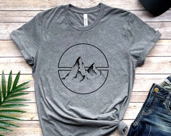 Adventure Shirt - Geometric Mountain T Shirt - Nature Tee - Wanderlust Shirt