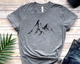 Minimalist Mountain T-Shirt - Outdoors Tee - Rocky Mountain Shirt - Nature Lover Gifts