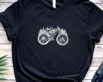 T-shirt de vélo de montagne, chemise de cyclisme, chemise d’amateur de vélo, cadeau d’amoureux de la nature