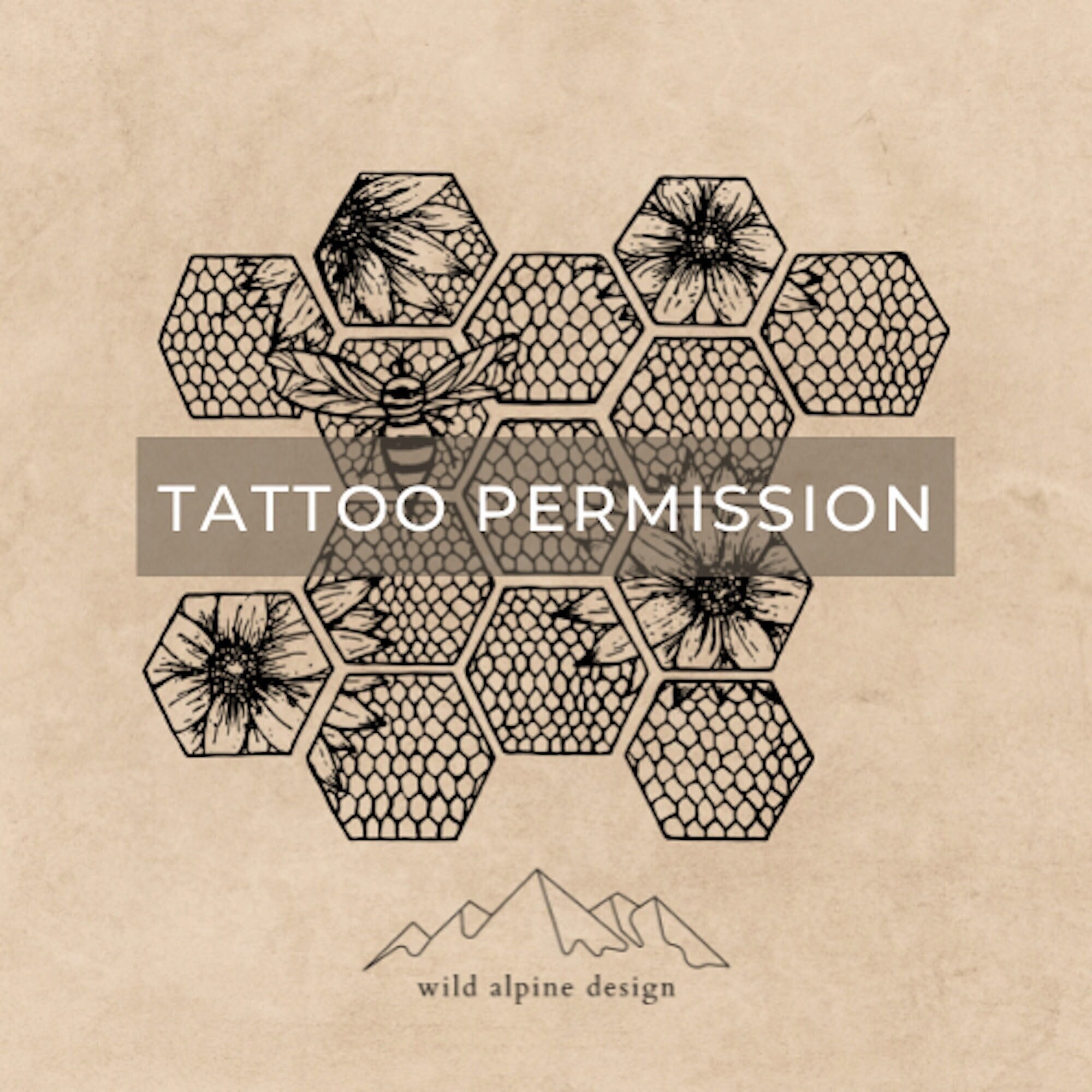 Buy Instant Download Tattoo Design Peonies and Honeycomb Tattoo Printable  Stencil Template Online in India - Etsy