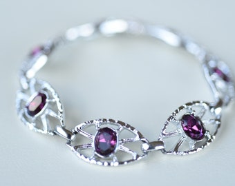 Vintage Sara Coventry Silver Tone Amethyst bracelet