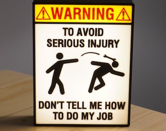 Funny Workshop LED Light Box: Garage Decor, Man Cave Sign