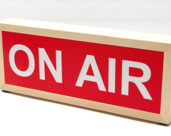 ON AIR Wooden LED lightbox, usb powered hardwood frame On-Air light box, for podcasts, radio, youtubers, garage decor