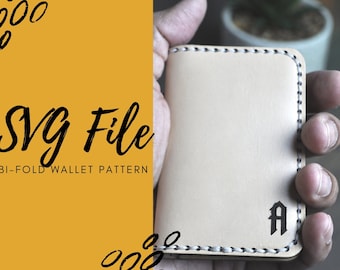Leather Bi-fold Wallet SVG: Laser Ready File, DIY Pattern (Digital File)