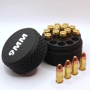 9mm Ammo Storage Container: Quick Twist, Holds 16 Rounds