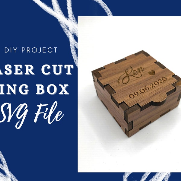 Laser Cut Ring Box - SVG File - DIY Project - SVG laser cut box - ring case - 3mm material wooden ring box - beginner friendly laser project