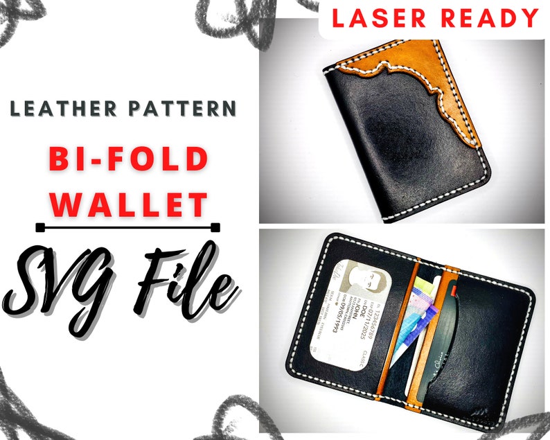 Bi-fold Wallet Pattern SVG DIY Wallet SVG Pattern Laser - Etsy