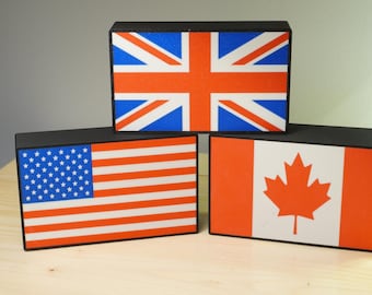 Custom Country Flag LED Light Box: 3D Printed Desk Decor