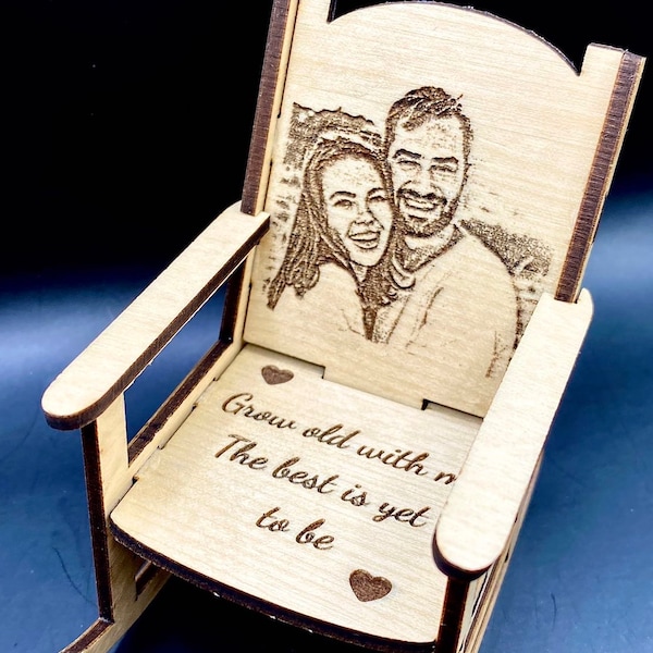 Custom engraved rocking chair - anniversary gift - memorial chair - dollhouse rocking chair - miniature rocking chair souvenir- memento gift