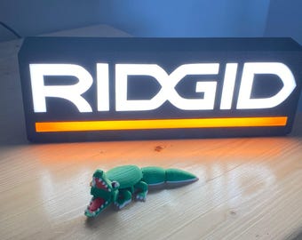 RIDGID Tool LED Lightbox: USB Powered Garage Workshop Sign