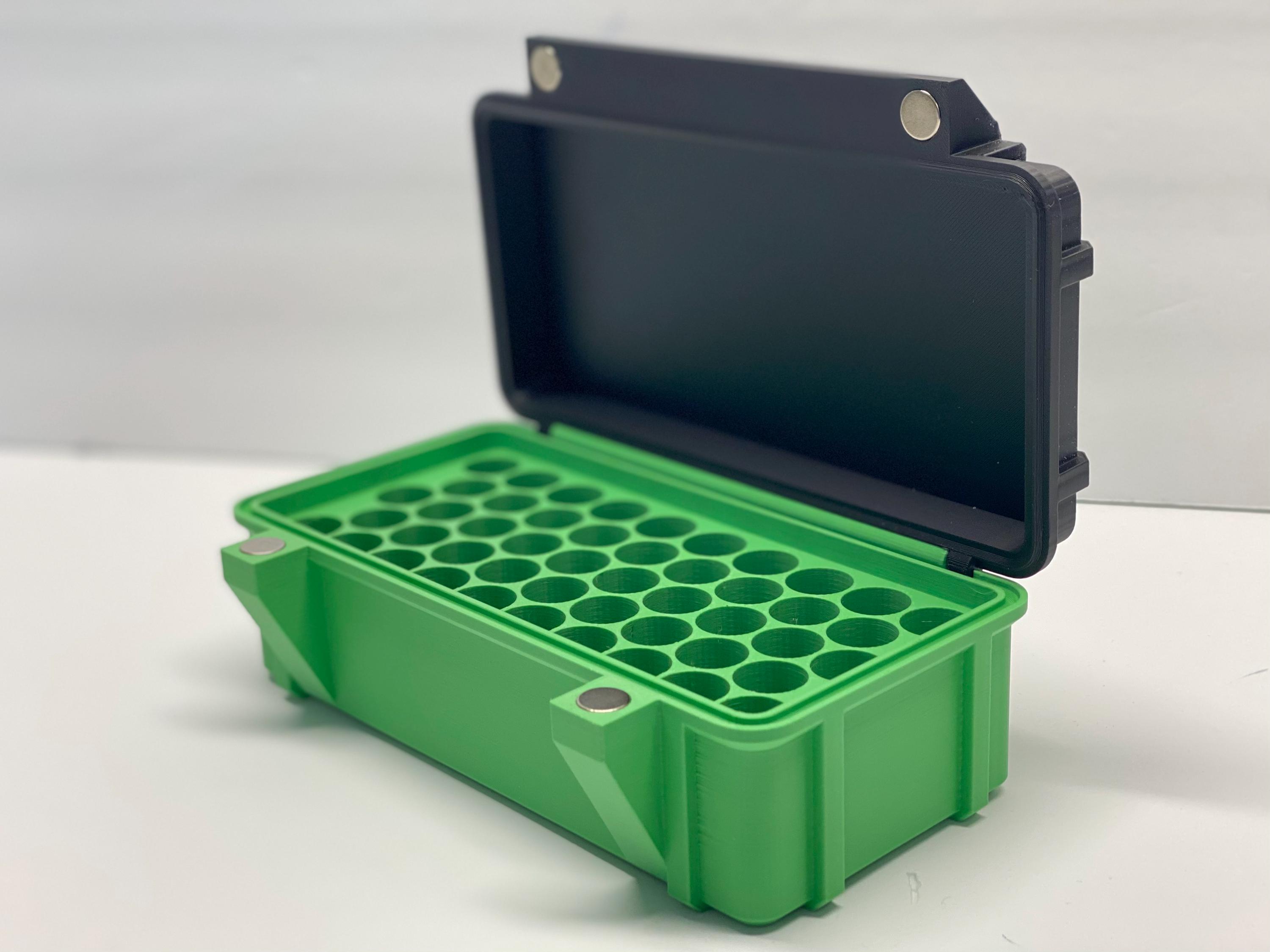 Prepper Grab Box 48 AA/AAA Battery Magnetic Storage Box - Magnetic Closure, Box for ...