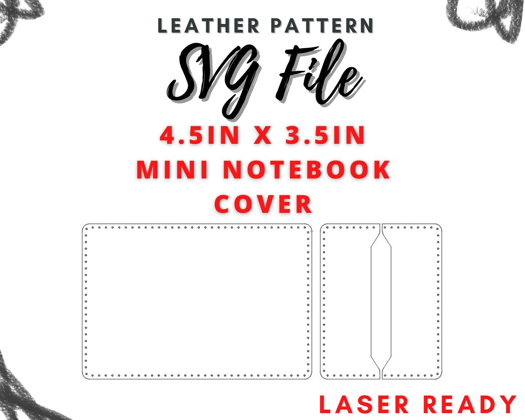 Mini Notebook Cover Pattern Leather Svg Pattern 4.5in X Etsy