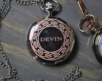 Custom Engraved Pocket Watch, Christmas gift, gifts for him for her, wedding gifts, groomsmen gift, custom pocket watch, grandpa presents