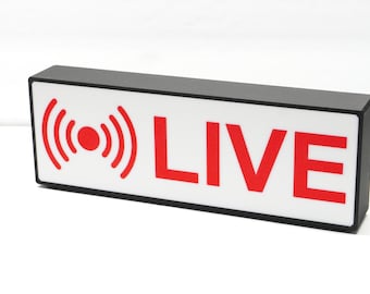 LIVE LED lightbox, usb powered logo led LIVE sign, podcasts, youtuber, influencer studio decor