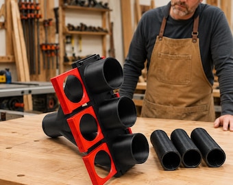 3-Port Dust Collection Y Splitter with Blast Gates | Woodworking Shop Vacuum & Exhaust Adapter