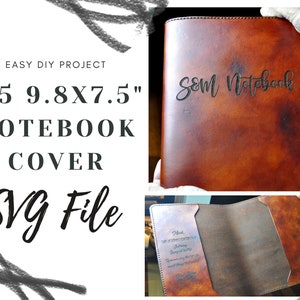 7.5&quot;x9.8&quot; B5 leather notebook cover pattern SVG - DIY notebook sleeve SVG pattern - B5 - leather journal sleeve pattern - svg - With Video