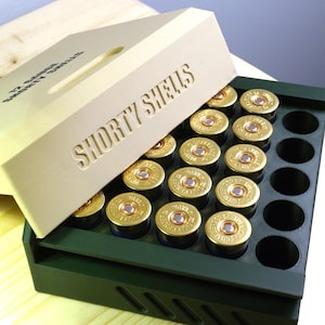 12 Gauge Shorty Shell Storage Box: Magnetic Lid, Compact Ammo Organizer