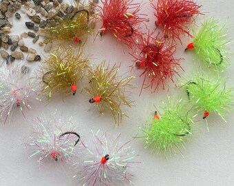 4 Mosche Scotflytyer Cicalini Rossi Sfacciati - Neri, Taglia 12, Gancio Kamasan B110