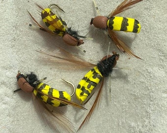 6 pcs. Fishing Flies Premium bee bugs   Kamasan hook