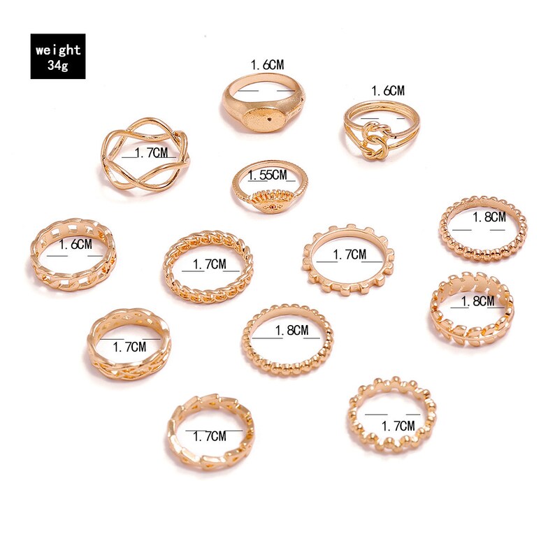 Dainty Rings Fashion Midi Ring Set Minimalist GoldSilver Ring 13 pcs Set Bohemian Ring Set Stackable Ring Set Indie Rings Gift boho